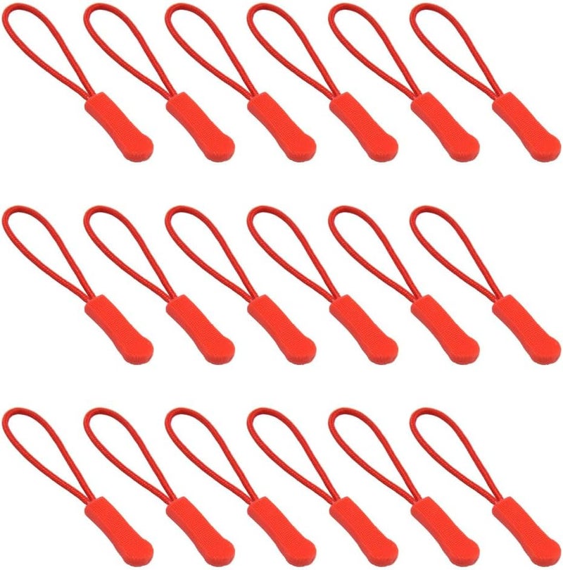 Ruidee 50 Pieces Zipper Pulls Zipper Tabs Zipper Pull Cord Extender Replacement Zipper Pulls for Backpacks, Jackets, Luggage, Purses, Handbags（Red） - Image 1